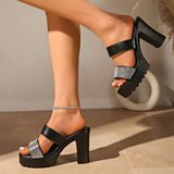 Comfortable Elegant  Slippers Platform Shoes 2026 Summer Block High Heels Slides