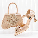 Doershow African fashion Italian Shoes And Bag Sets For Evening Party With Stones SILVER Italian Handbags Match Bags!   HGO1-1