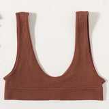 Ribbed Seamless U-Back Bralette Women's Push Up Tube Tops Wire Free Plunge Underwear Sexy Lingerie Small Cup Intimates M-XL