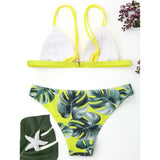 Leaves Print Bikinis Set For Women Swimwear 2024 Padded Push-Up Beachwear Bather Bathing Set Beachwear Summer Bikini Set Femme