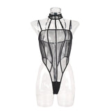 Toucheart Erotic Bodysuit Net Clothes Halter Lace See-through Skinny Backless Sissy Premium HotSeductive Women Coquette Bodysuit