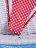 Sexy Red Plaid Micro Bikini 2026 Women Brazilian Push Up Bra High Waist Swimsuit Summer Holiday Bathing Suit Swimwear Biquini