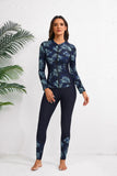 2026 Long Sleeve Zipper Surfing Swimsuit Print Pants Swimwear Women Two Pieces Diving Clothes Beachwear Bathing Swimming Suit