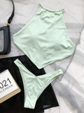 DEKA Summer Irregular Style Bikinis Set Women New Solid Hollow Push Up Swimsuit Sexy Brazilian Swimwear Female Biquini Beachwear