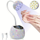 UV LED Nail Lamp, Cordless Gel X Nail Lamp Flash Cure, Auto Sensor Gooseneck Portable USB Gel Nail Dryer U V Light with 4 Timers