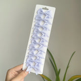 10Pcs/card Grosgrain Ribbon Bows Hair Clips For Girls Small Trailing Bowknots Hairpins Headwear Kids Hair Accessories