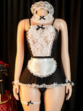 Sexy Nights Erotic Maid Costume Cosplay Women Uniform 18 Hot Exotic Outfit Sexy Lingerie Crotchless Bodysuit Desire Plays Suit