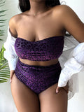 0XL - 4XL New Leopard Bikini Plus Size Large Size Swimwear Women Swimsuit Female Two-pieces Bikini set Bather Bathing Suit K3977