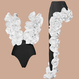 Sexy 3D Flower Bikini Set Brazilian Biquini Low Waist Swimwear Push Up SwimSuit Women Solid Swimwear Sexy Beach Wear Female