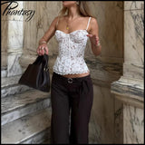 Phantasy Summer Fashion Tank Top Women Elegant Lace Top Sexy Slim Fit Lace up Camisole Lady Casual Streetwear Women Clothing