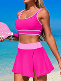 2026 Sporty Swimsuit Women Two Pieces High Waist Beach Dress Solid Swimwear Female Bathers Bathing Swimming Swim Suit Beachwear