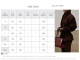 Phantasy Fashion Vintage Belt-Down Jacket Autumn Winter V-Neck Commuter Brown Suit Casual Style High-End Women's Clothing 2025