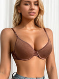 Brown Lace Bra for Women Adjustable Straps & Comfort Fit Fashion Bralette to Wear with Jeans sexy Lingerie push up bra MR3624