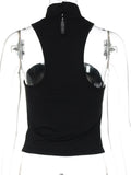 FDYOUI 2026 Summer Halter Neck Off Shoulder Corset High Street Women Sexy Sleeveless Crop Top Hollow Out Slim Tank Tops Clubwear