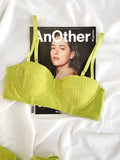 Japanese Manga Minimizer Bra Half Cup Demi Style Wireless Comfort Support Anti Sagging Lingerie Set for Large Bust 32-38 AB USA