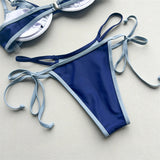Halter Splicing Bikini Female Swimsuit Women Swimwear Two-pieces Bikini Set Underwired Strappy Bather Bathing Suit Swim V8173