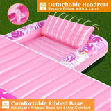 Joyfy Inflatable Pool Lounger Float With Pillow Sunbathing Bed