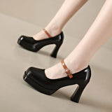 2026 leather shoe for women high heel platform point toe elegant and fashion shoe High-heeled sandals