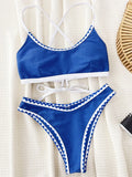 Cross Back Brazilian Bikinis 2025 Bandeau Bikini Female Swimsuit Women Swimwear Two-pieces Bikini Set Bathing Suit Swim Lady