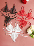 V-Neck Lace Floral Fashion Design Lingerie Set, Couple Date, Halloween, Christmas, Valentine's Day, Girlfriend Gift