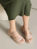 Women's Sandals 2026 New Summer Platform Fashion High Heel Sandals Outdoor Beach Shoes Square Toe Buckle Strap Women’s Shoes