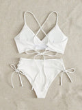Sexy Bandage High Waist Brazilian Bikinis Sets Swimsuit Swimwear Swimming Suit for Women 2023 New Bikini Mujer Biquinis