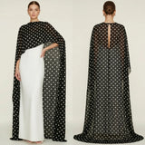 Women's Sheer Chiffon Cape Bat Sleeve Floor Length Shawl Elegant Cover Up Tops Party Evening Cape Blouse f