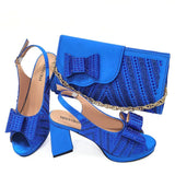 Doershow Lastest Italian Design Fashion Style Ladies Shoes with Matching Bag Set 2024 Nigerian Shoes and Bag Set HTY1-9