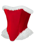 Women’s Sexy Christmas Lingerie, Santa Girl Bodysuit with Fringe Trim, Push-up Shapewear for Full Bust & Side Smoothing