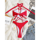 Sexy Tummy Cut Out Leopard Snakeskin Women Swimwear One Piece Swimsuit Female Halter High Cut Leg Bather Bathing Suit Swim V7972