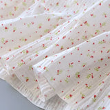 Women's 100% Cotton Crepe Gauze Nightgown Floral Sleeveless Spaghetti Strap Knee-Length Summer Home Sleep Dress M-XL