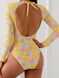 Ladies One-Piece Swimsuit High Collar Belted Design Abdomen Shaping Ideal Summer Beach And Swimming Pool Swimwear