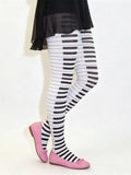 Women Piano Keyboard Printed Tights High Waist Pantyhose Ultra-Thin Stockings Gothic Punk Y2K Tights Hosiery