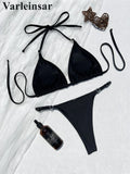2026 Sexy Halter Bikini Female Swimsuit Women Swimwear Two-Pieces Bikini Set High Cut Leg Padded Bather Bathing Suit Swim V8271