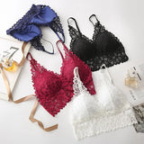 Lace Bralette Deep V-neck Bras For Women Push Up Bra Female Comfort Underwear Sexy Lingerie Padded Brassiere