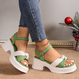 Fashion Mixed Color Platform Sandals Women Ankle Buckle Thick Sole Rome Sandals Woman Summer Open Toe Cross Band Sandalias Mujer