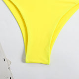 2026 V Neck Two Piece Solid Bikini Back String Women Swimwear Female Swimsuit Bathers Bathing Swimming Suit Beachwear Summer