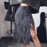 Vintage Skirt Summer Flower Leopard Print High Waist Stretch Long Skirt for Women A-Line Skirts Fashion Beach Maxi Skirt