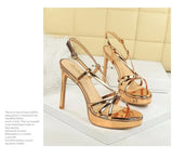 BIGTREE Classic Black Ankle Strap Stiletto Heels Round Toe Open Toe High Heels Women's Versatile Dress Shoesfor All Occasions