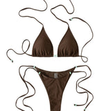 XS - L Halter High Leg Cut Strappy Bikini Female Swimsuit Women Swimwear Two-Pieces Bikini Set Bather Bathing Suit Swim V7004