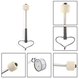 Bass Drum Mallet Professional Marching Bass Felt Head Drumsticks with Hanging Rope Timpani Metal Drum Sticks Musical Instrument
