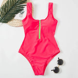 2026 Printed Zipper Swimsuit One Piece Sexy Swimwear Women Floral Bathers Bathing Swimming Swim Suit Female Beachwear