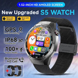 2026 New BOXUXING S5 Smart Watch Men HD AMOLED Screen GPS Motion trajectory HeartRate Bluetooth Call 1.52" SmartWatch IP68 Watch