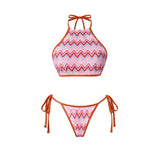3Pcs Striped Bikini 2026 Bandeau Biquini Women Sexy Swimsuit Push Up Swimwear Female Mesh Pants Bathing Suit Cover Up Beachwear