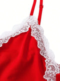 Sexy Sleepwear For Women Lace V-Neck Nightgown Split Hem Soft Lingerie Nightwear Sleeveless NightdressFemale Dress Thongs Sets