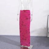 Sexy Beading Sequined Long Skirt Women Solid Low Waist Slim Straight Skirts Female Summer Lady Chic Beach Vacation Clothes JO6M