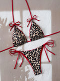 2026 Halter Triangle Bikinis Printed Swimsuit Women Sexy String Swimwear Female Bathers Swimming Bathing Swimming Swim Suit