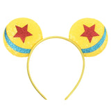 Disney Festival Party Cosplay Mouse Ears Headband 3.3" Ears Glitter Hairband Without Bow For Boys DIY Cartoon Hair Accessories