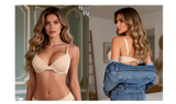 White Swim Fabric Underwire Bra for Women Plus Size Lightly Padded Adjustable Straps 4 Hook Closure Everyday Bra