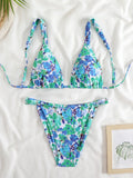 2025 Brazilian Thong Bikinis Strappy Swimsuit Women Sexy Printed Swimwear Female Bathers Swimming Bathing Swimming Swim Suit